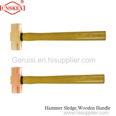 Factory hot sale Manual non sparking tools wooden handle octagon hammer about sledge 450g