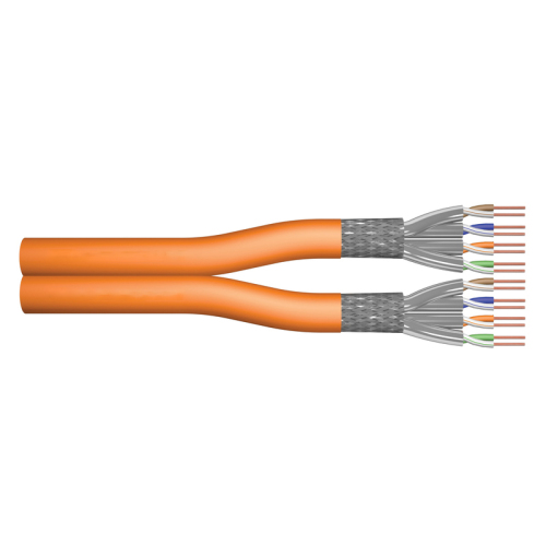 CAT 7 S-FTP installation cable Dca AWG 23/1 Orange LSZH