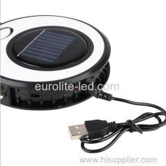 euroliteLED 3W COB Solar LED Lights Portable Outdoor Round Multi-Function Camping Lamp USB Rechargeable