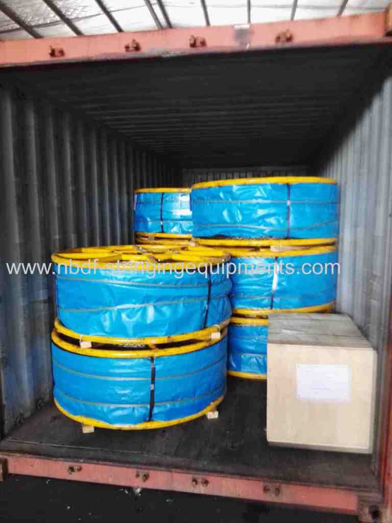 Anti twisting steel wire rope and Fiber pulling rope exported