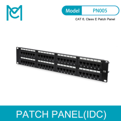 MC CAT 6 Class E Patch Panel Unshielded 48-Port RJ45 8P8C LSA 2U Rack Mount Color Black