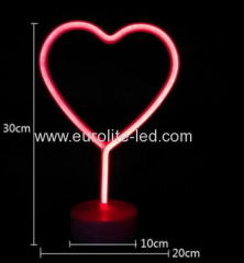 Led Neon Love Heart Night Light Fevistal Holiday Decration Light