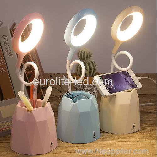 euroliteLED 2.5W Beige Dimmable Multi-use Table Lamp with Pen Holder 3 Gear Touch Control 4000K Eye-Caring Desk Lamp