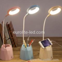 euroliteLED 2.5W Blue Dimmable Multi-use Table Lamp with Pen Holder 3 Gear Touch Control 4000K Eye-Caring Desk Lamp