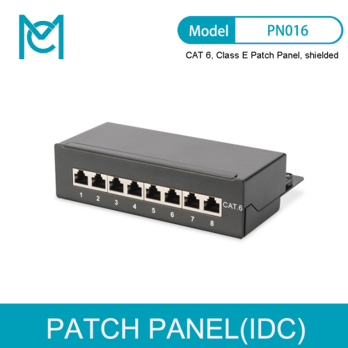 MC Desktop CAT 6 Patch Panel shielded Class E 8-port RJ45 8P8C