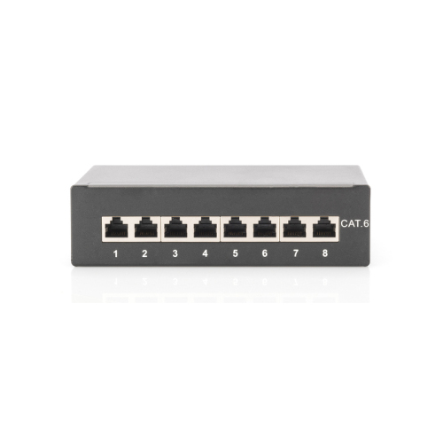 MC Desktop CAT 6 Patch Panel shielded Class E 8-port RJ45 8P8C