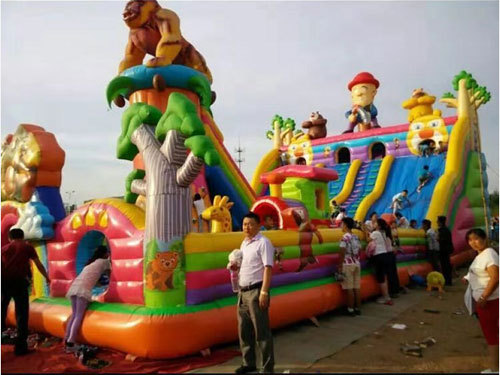 Operation of  inflatable dry slides and water slides