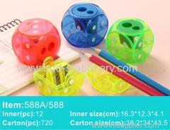 Dice shape plastic pencil sharpener