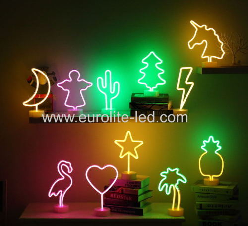 Led Neon Cactus Night Light Fevistal Holiday Decration Light