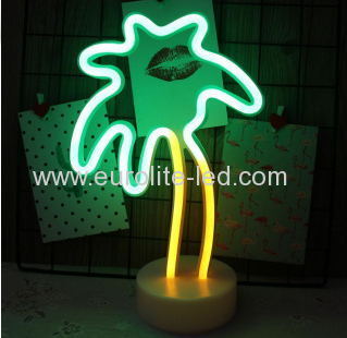 Led Neon Coconut Palm Tree Night Light Fevistal Holiday Decration Light