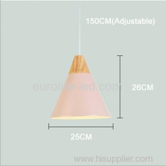 euroliteLED 9W Pink Nordic Individual Solid Wood Single-Head Small Chandelier Creative Dining Room