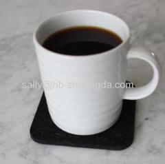 FELT COASTER cup mat MERINO WOOL CARBON BLACK SQUARE