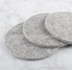 FELT COASTER BULK PRICING MERINO WOOL GRAY ROUND CUP MAT