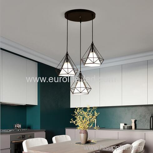 euroliteLED Brown Chandelier-Iron Art 3 Holder Chandelier Nordic Ceiling Lights Bedroom Restaurant Illumination