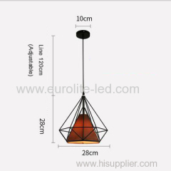 euroliteLED 12W 28cm Brown Iron Art Chandelier Nordic Creative Living Room Lights Bedroom Restaurant Illumination