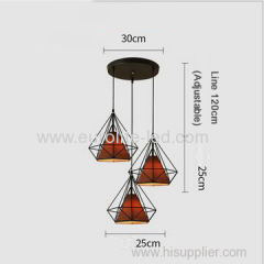 euroliteLED Brown Chandelier-Iron Art 3 Holder Chandelier Nordic Ceiling Lights Bedroom Restaurant Illumination