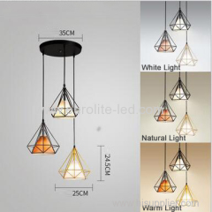 euroliteLED Chandelier Iron Art 3 Holder Color Chandelier Nordic Creative Living Room Lights Restaurant Illumination