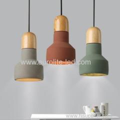 euroliteLED Green Industrial Retro Style Creative Single Head Small Chandelier Cement Solid Wood Living Room