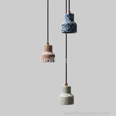 euroliteLED Blue Industrial Retro Style Creative Single Head Chandelier Trendy Modern Design Terrazzo Pendant Light