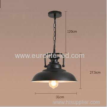 euroliteLED 40W Black Retro Hanging Lamp Vintage Loft Industrial Ceiling Light Black Pendant Lamp Iron Hanging Lamp