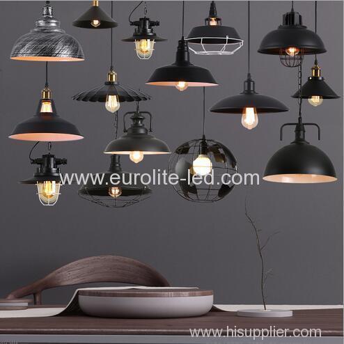 euroliteLED 10W Black S Vintage Lighting Retro Pendant Lamp Iron Shade Industrial Chandelier