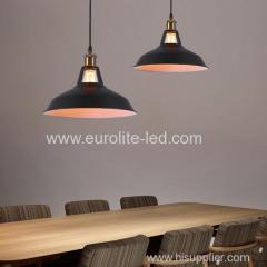 euroliteLED 40W Black L Hat Shape Hanging Lamp Vintage Loft Industrial Ceiling Light Pendant Lamp Iron Hanging Lamp