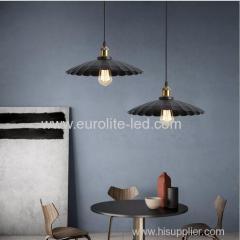 euroliteLED 40W Black S Hat Shape Hanging Lamp Vintage Loft Industrial Ceiling Light Pendant Lamp Iron Hanging Lamp