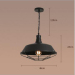 euroliteLED 40W Black L Hat Shape Hanging Lamp Vintage Loft Industrial Ceiling Light Pendant Lamp Iron Hanging Lamp