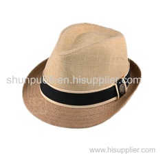 Splicing paper straw fedora straw hat