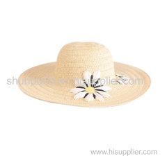 embroidered paper braid floppy hat