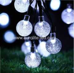 Led Solar Powered Transparent Bubble String Gift Decoration Night Light