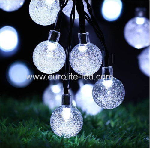 Led Solar Powered Transparent Bubble Gift Decoration String Night Light