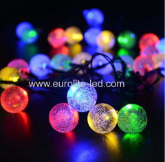 Led Solar Powered String Transparent Bubble Decoration Night Light