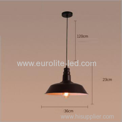 euroliteLED 40W Black M Industrial Vintage Adjustable Pendant Light