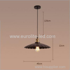 euroliteLED L Interior Iron Umbrella Lampshade Light Industrial Vintage Pendant Lamp Antique Creative Lotus Chandelier