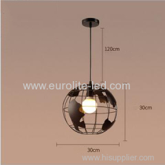 euroliteLED 9W L Industrial Earth Shape Pendant Light LED Ceiling Lamp Vintage Style Wrought Iron Chandelier