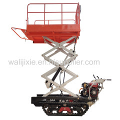 Mini crawler type self propelled type garden transporter work platform