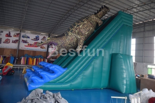 Commercial inflatable crocodile slide
