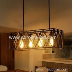 euroliteLED 4W*4 Industrial Retro Style Grid Chandelier Wrought Iron Material Chandelier Lighting Lamps Cafe Bar