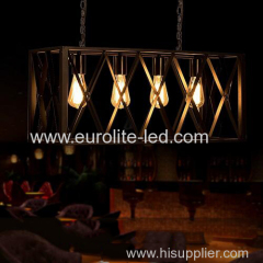 euroliteLED 4W*4 Industrial Retro Style Grid Chandelier Wrought Iron Material Chandelier Lighting Lamps Cafe Bar