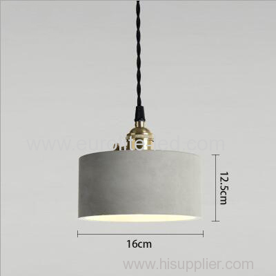 euroliteLED 16*12.5CM Retro Cement Single Head Chandelier Creative Bar Small Ceiling Light Suspension Lamp