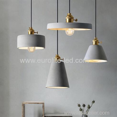 euroliteLED 16*12.5CM Retro Cement Single Head Chandelier Creative Bar Small Ceiling Light Suspension Lamp