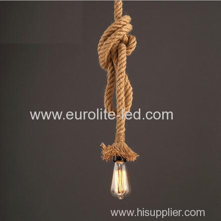 euroliteLED Lighting Retro Single Head Lamp Flax Rope Chandelier Twisted Flaxen Rope Country Style Pendant Lights