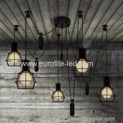 euroliteLED 10 Head Black LED Ceiling Light Creative Pulley