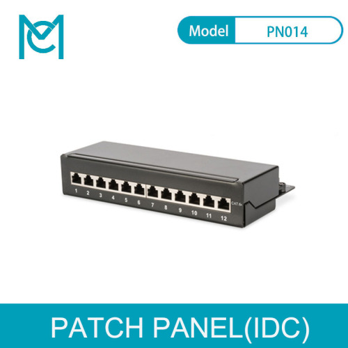MC Desktop CAT 6A Patch Panel Shielded Class EA 12-port RJ45 8P8C LSA