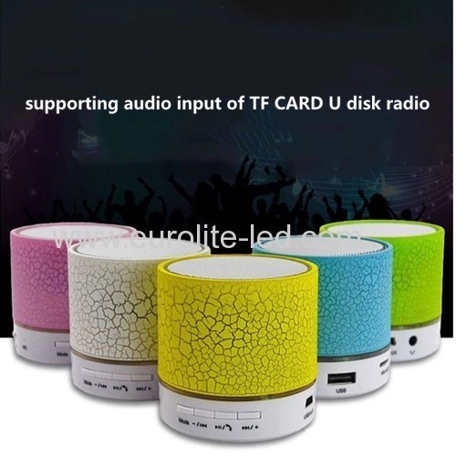 Led Crackle Wireless Bluetooth Speaker Portable Subwoofer Gift Night Light