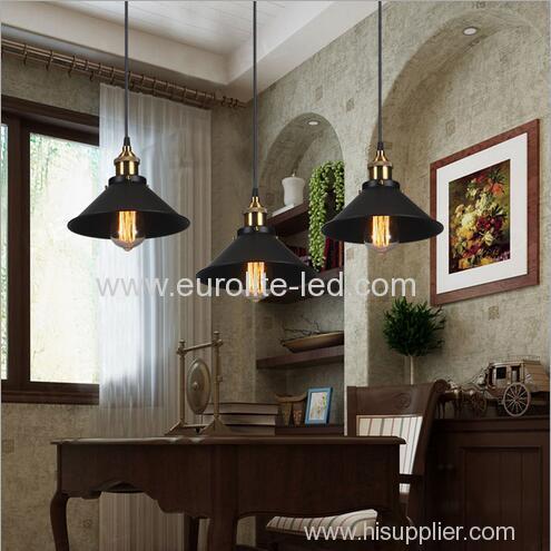 euroliteLED Wrought Iron Small Chandelier Retro Vintage Industrial Pendant Light with UFO Iron