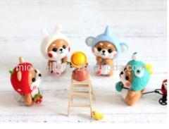 2019 Fashion Custom Dog Doll Wool Felt Craft DIY Non Finished Poked Set Handcraft Kit for Needle Material Bag Pack