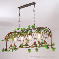 euroliteLED Four Head Bronze Traditional Birdcage Pendant Lighting Creative Chandelier Vintage Loft Metal Ceiling Lamp
