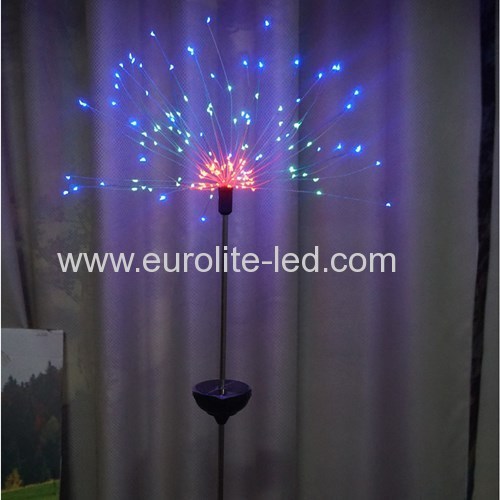 Led Solar Powered Firework Explode Holiday Courtyard Decoration Pin Lamp